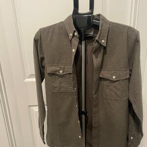 The Brushed Flannel Shirt - Heathered Thyme Extra Small